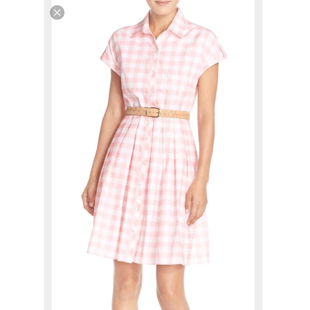 Eliza J Pink Gingham Dress